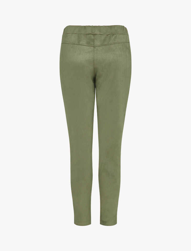 Pantalon droit effet nubuck - Vert olive - 2