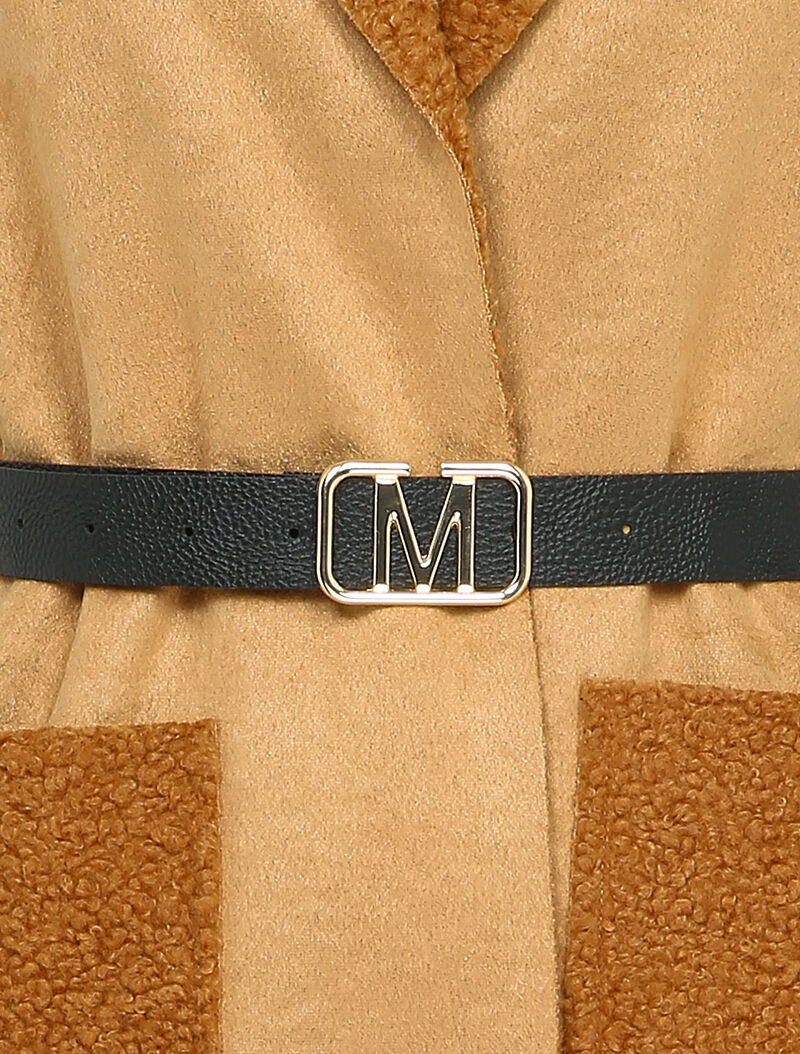 Veste sans manches style peau lainée - Camel - 3