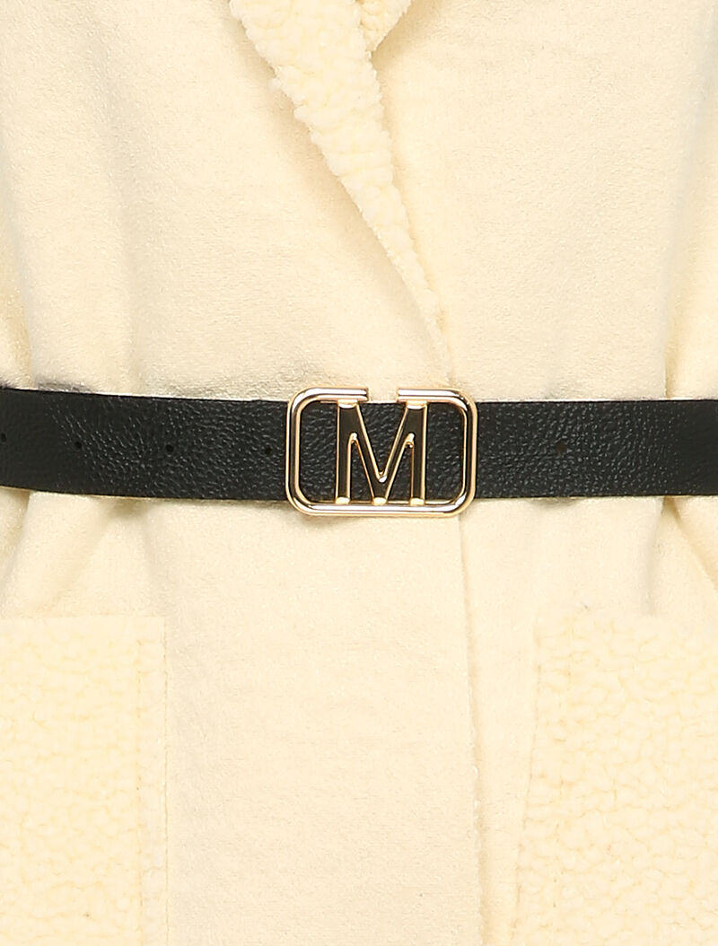 Veste sans manches style peau lainée - Écru - 3