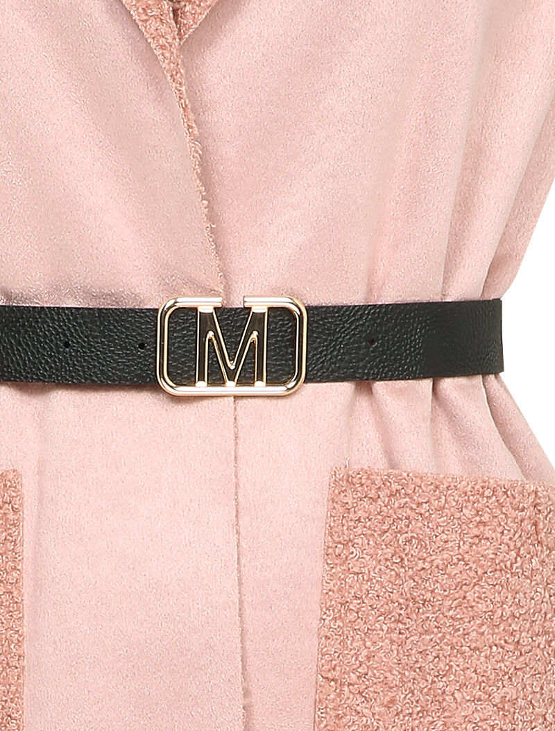 Veste sans manches style peau lainée - Rose poudré - 3