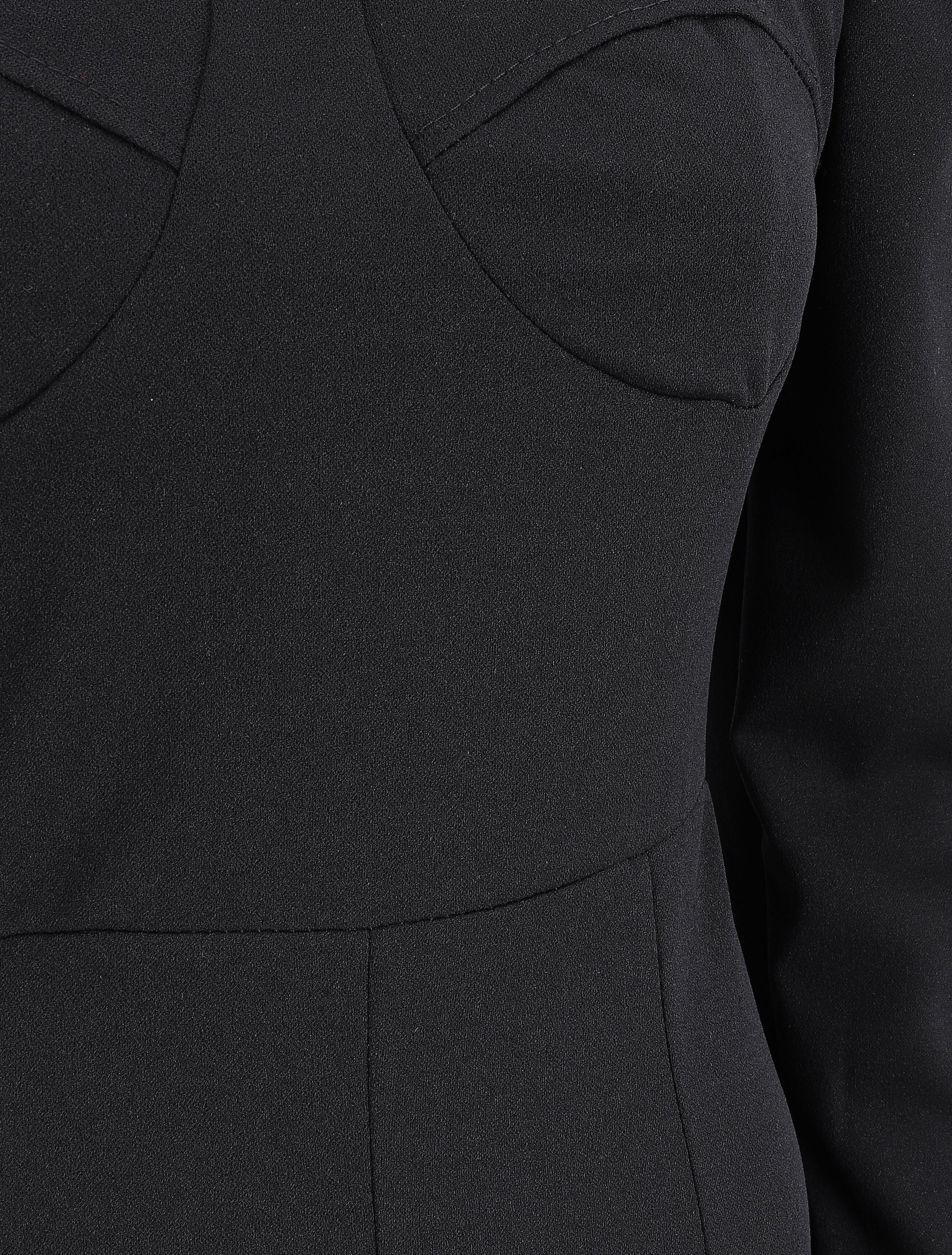 Robe volantée à manches gigot - Noir - 3