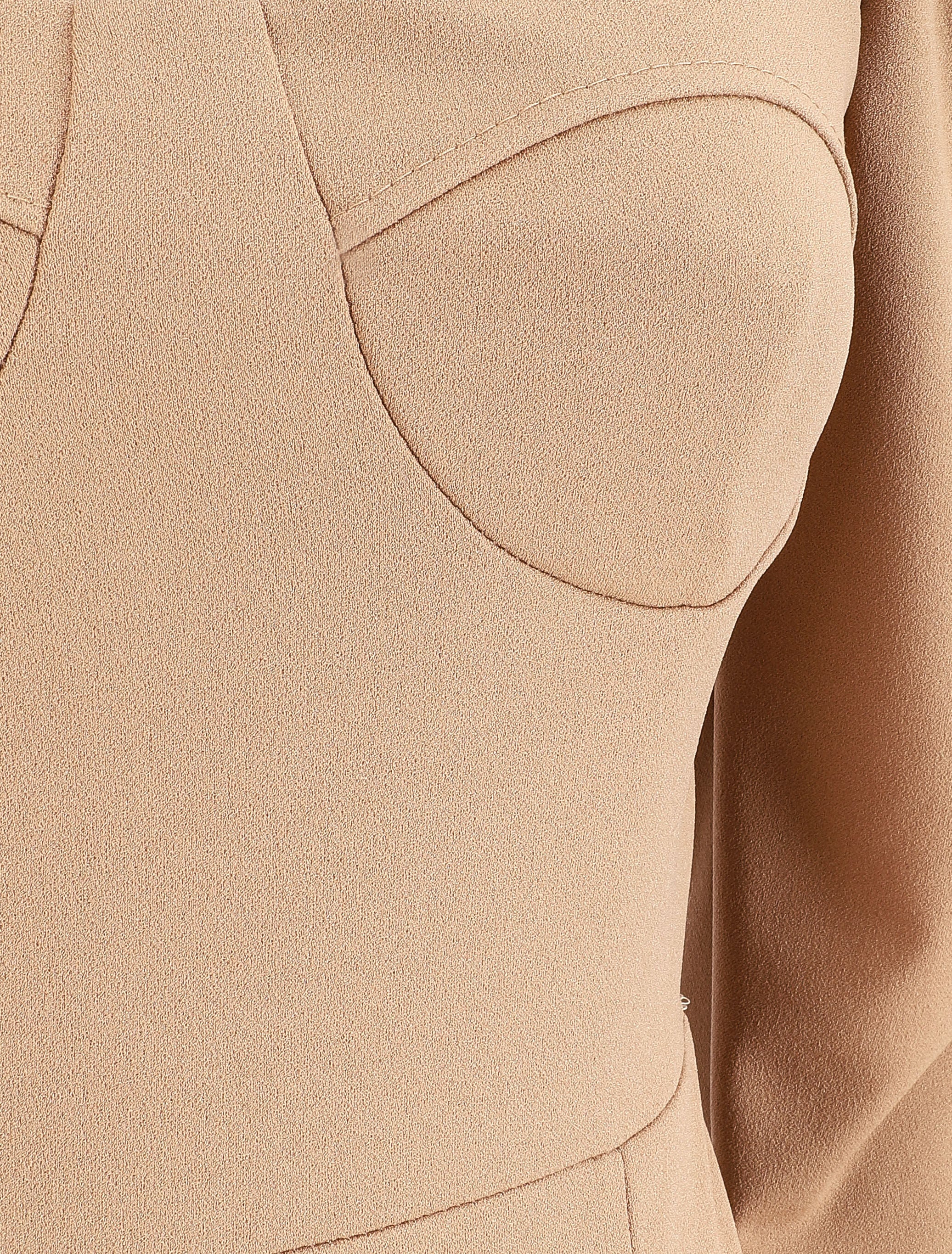 Robe volantée à manches gigot - Camel - 3