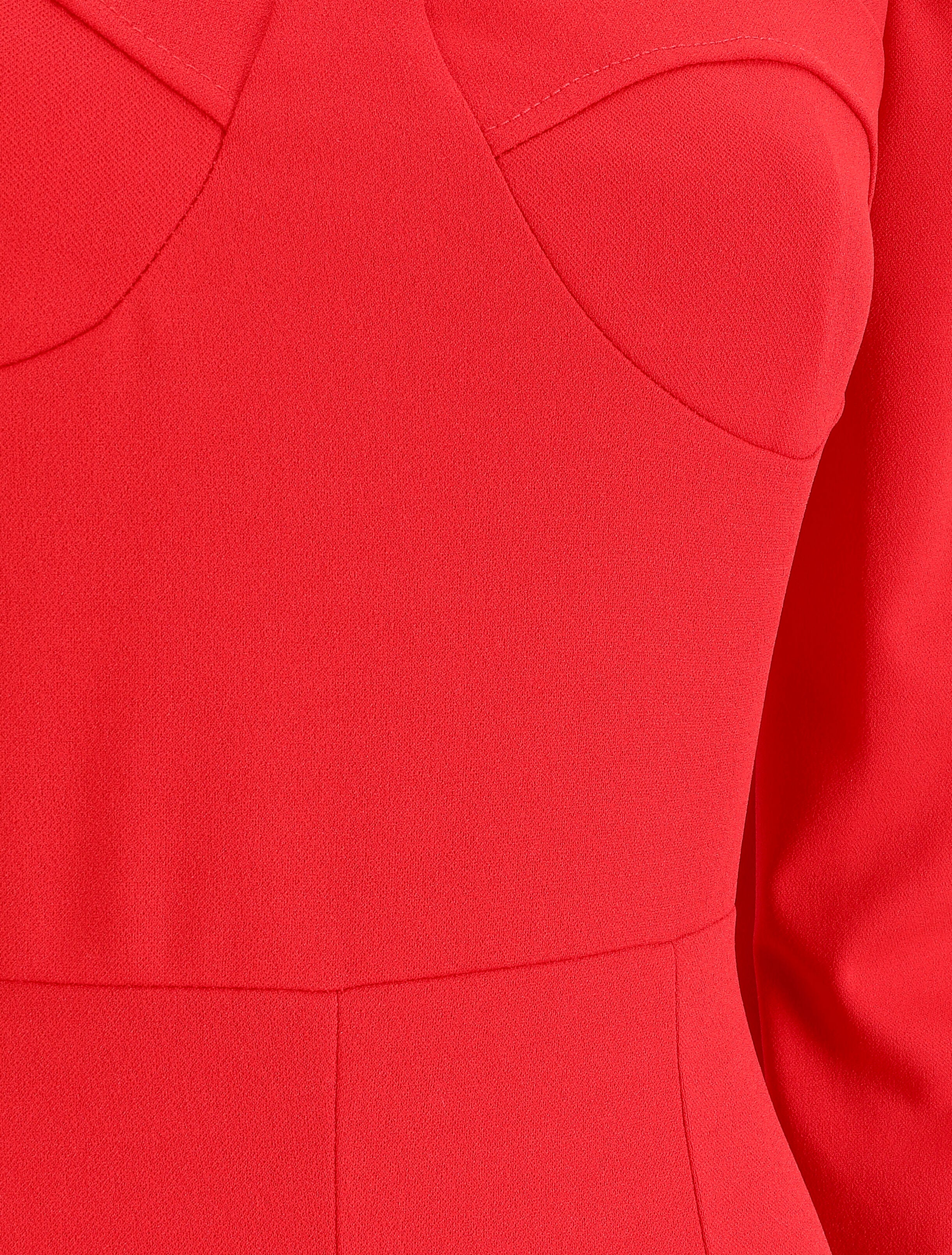 Robe volantée à manches gigot - Rouge - 3
