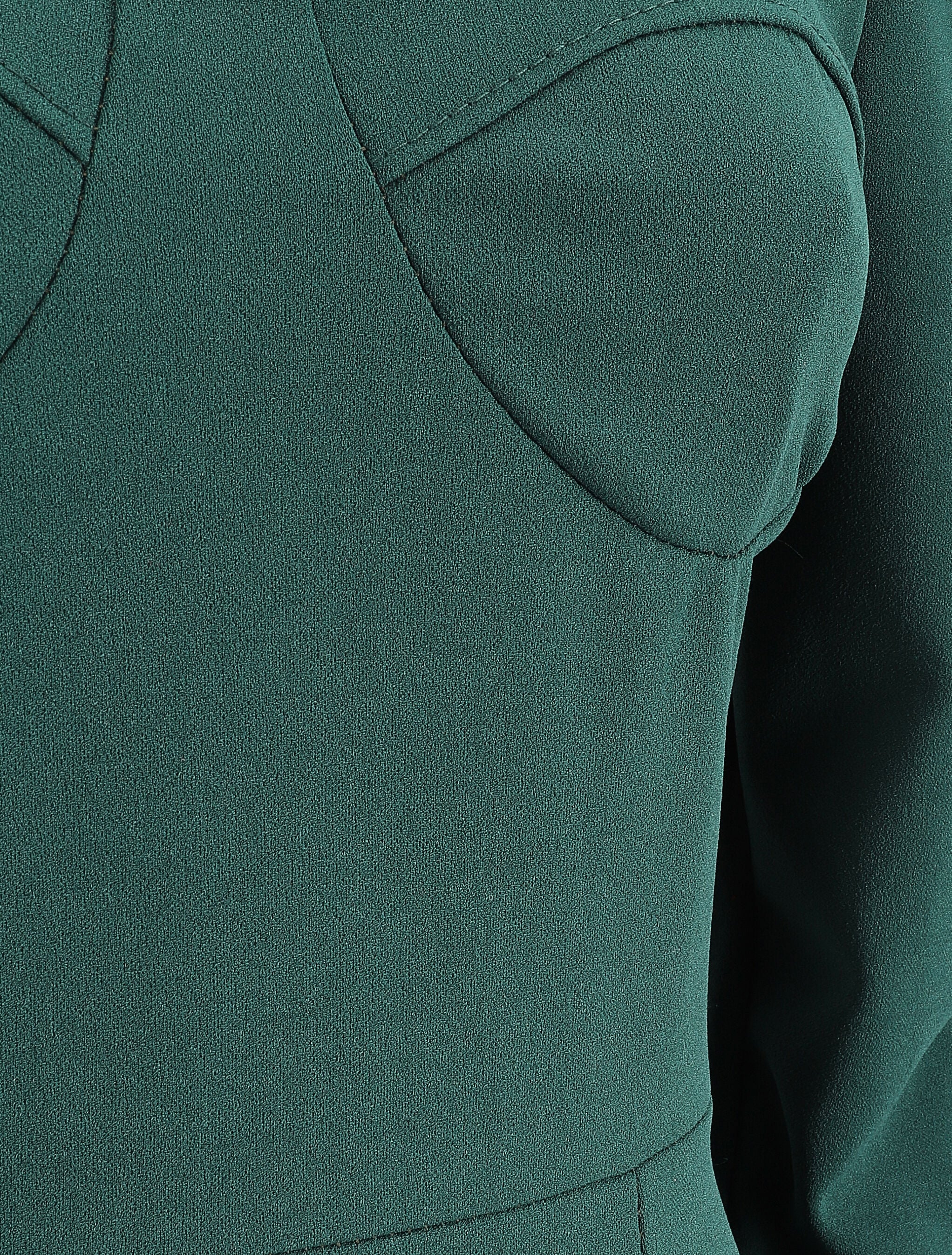 Robe volantée à manches gigot - Vert - 3