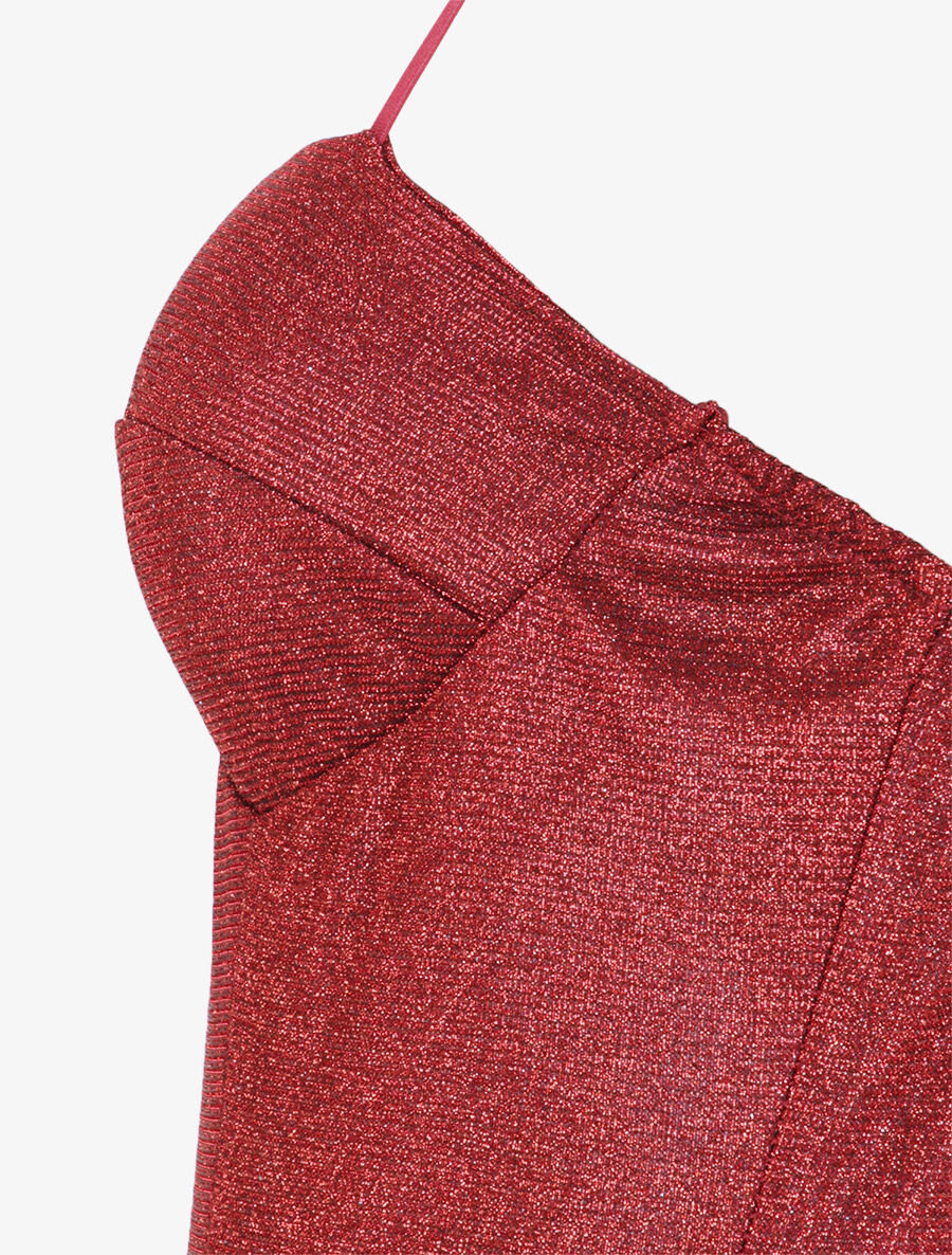 Body pailleté style lingerie - Rouge - 3