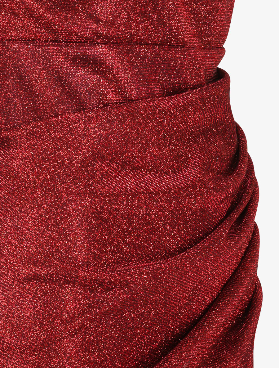 Robe bandeau à détail drapé - Rouge - 3