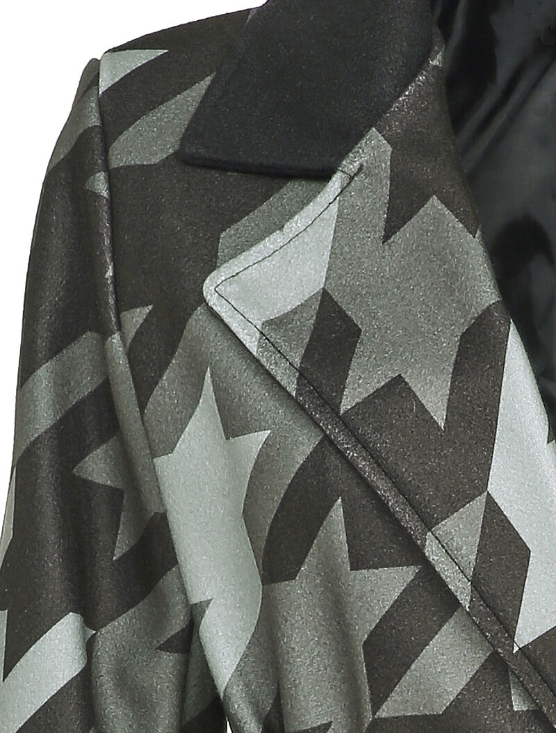 Manteau croisé à imprimé pied de coq - Vert - 3