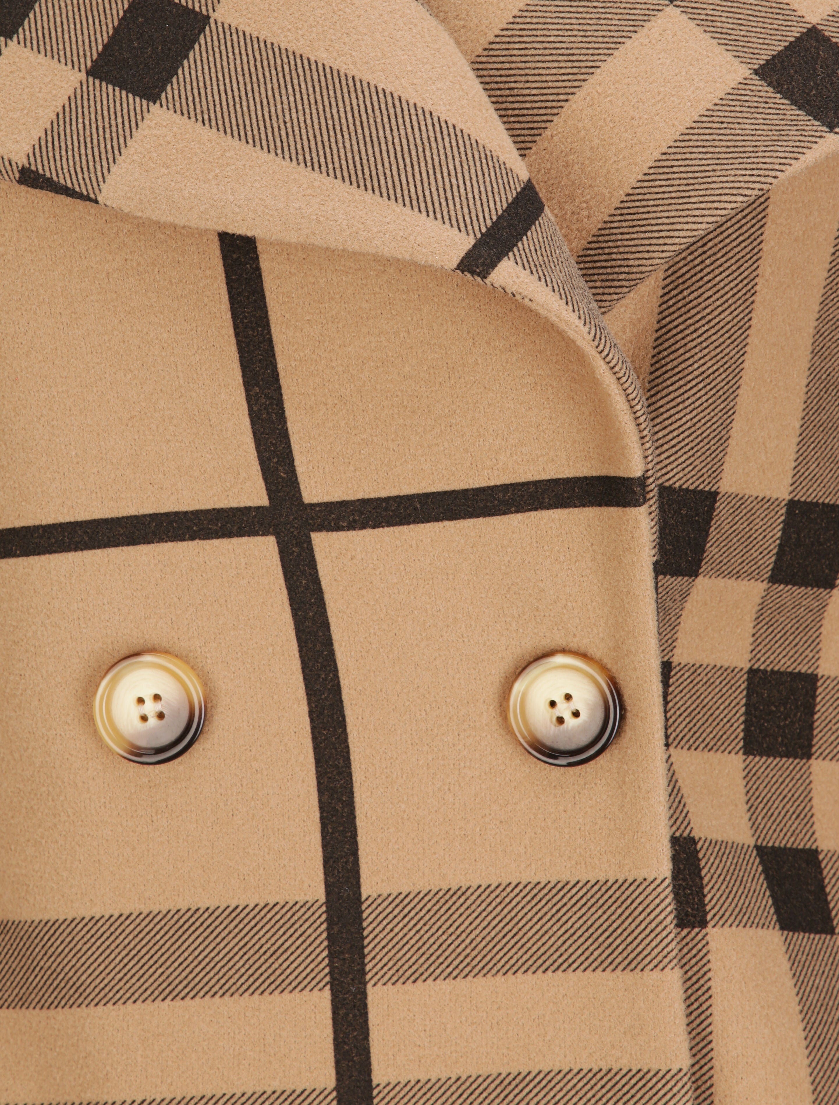 Manteau à carreaux style trench - Camel - 3