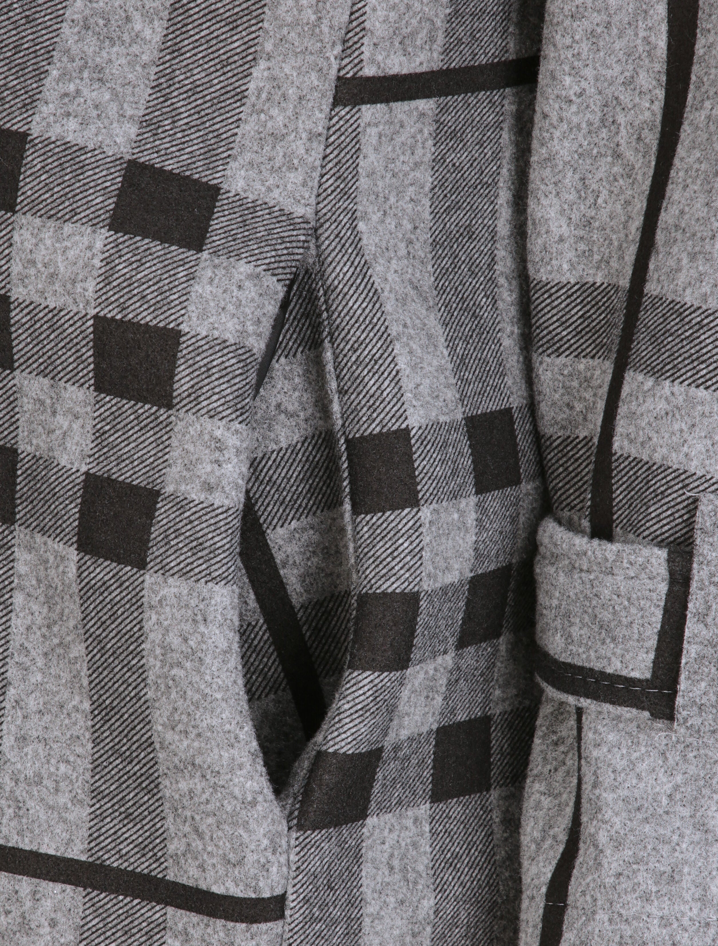 Manteau à carreaux style trench - Gris - 3