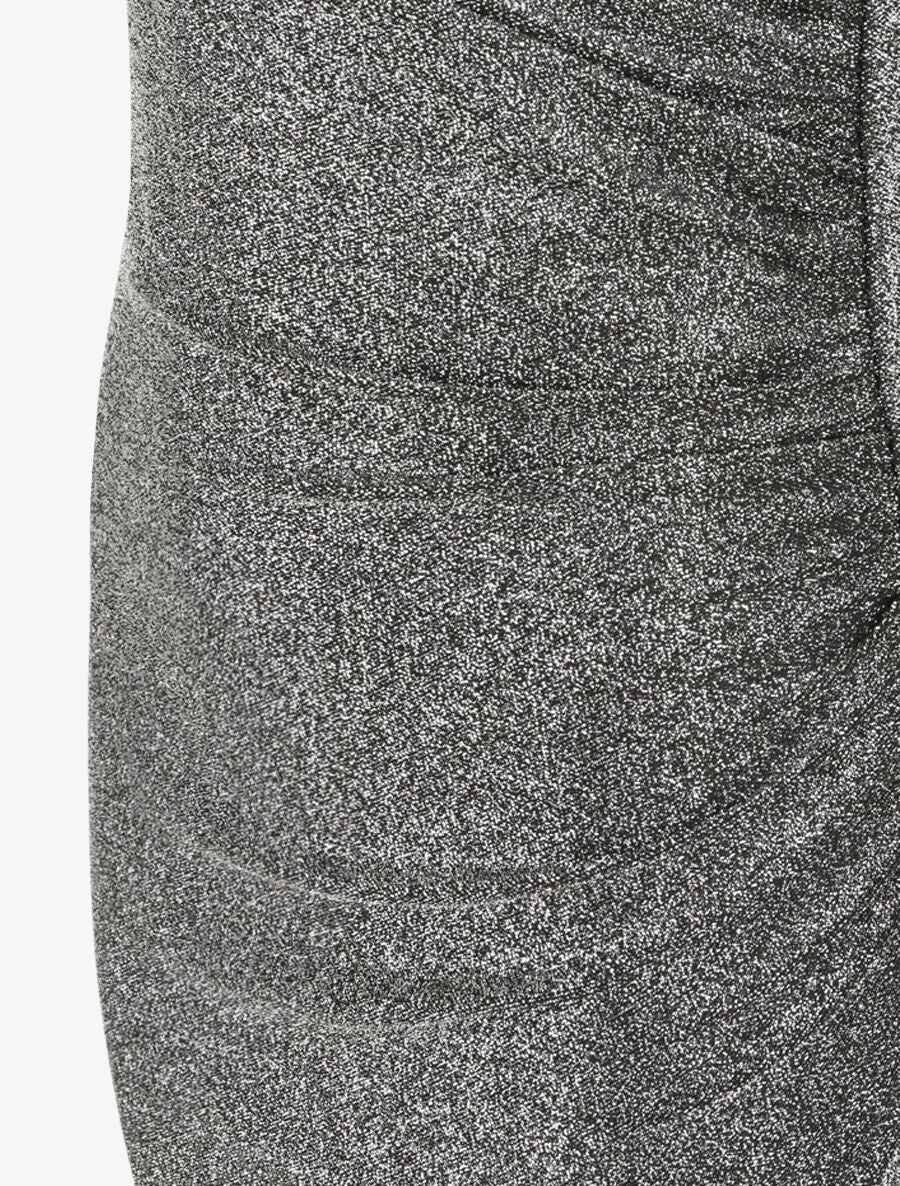 Robe drapée et irisée à manches courtes - Argent - 3