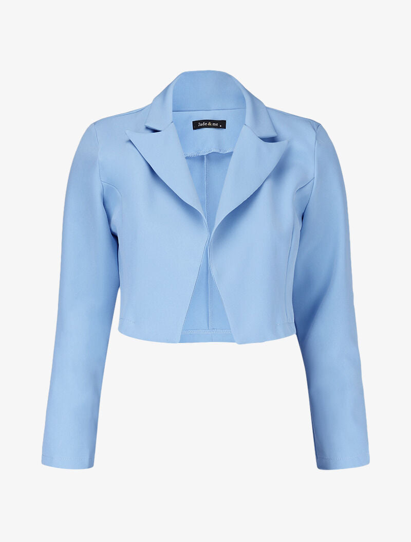 Veste courte à encolure crantée - Bleu ciel - 3