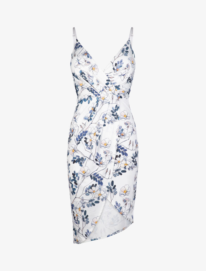 Robe fluide à imprimé floral - Ecru - 3