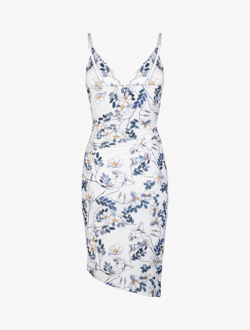 Robe fluide à imprimé floral - Ecru - 2