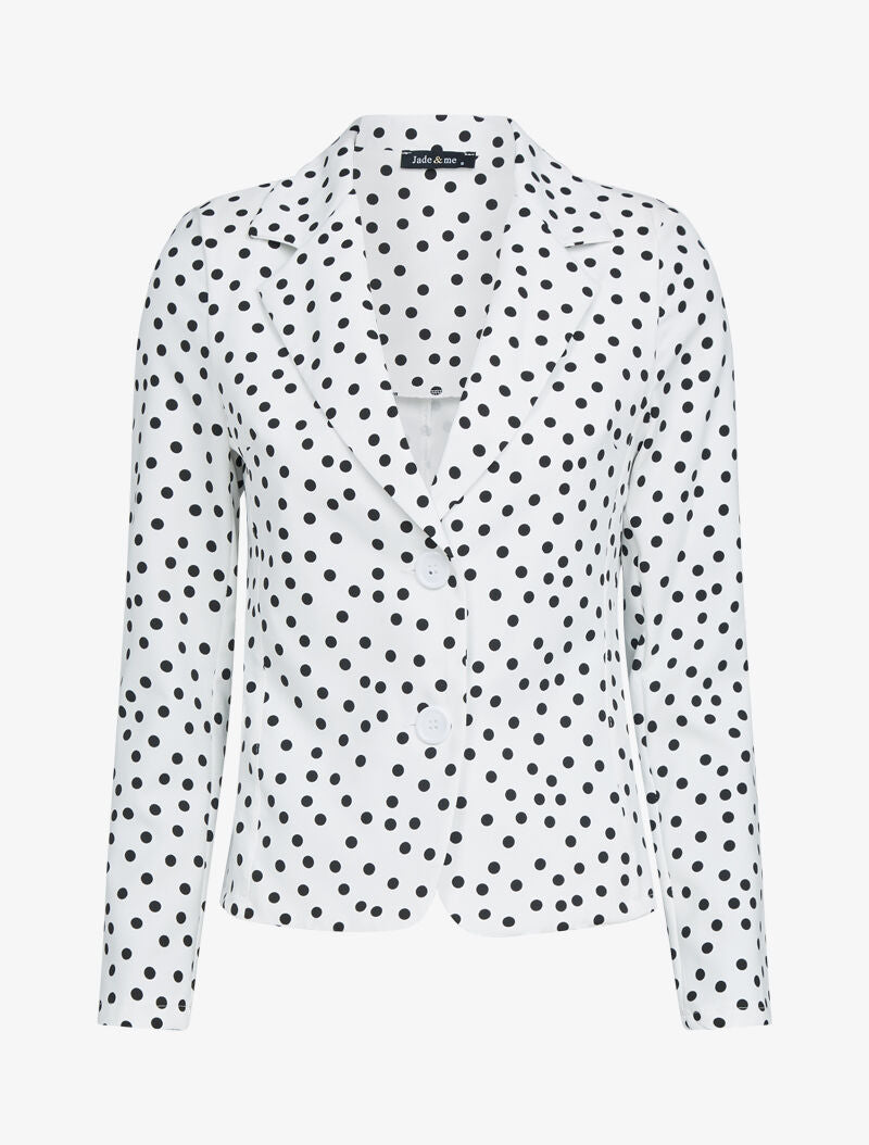 Veste à imprimé pois - Ecru - 1