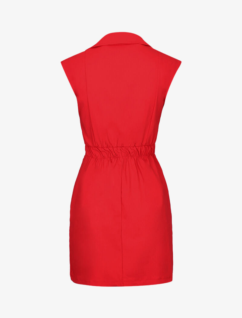 Robe sexy à buste style tailleur - Rouge - 2