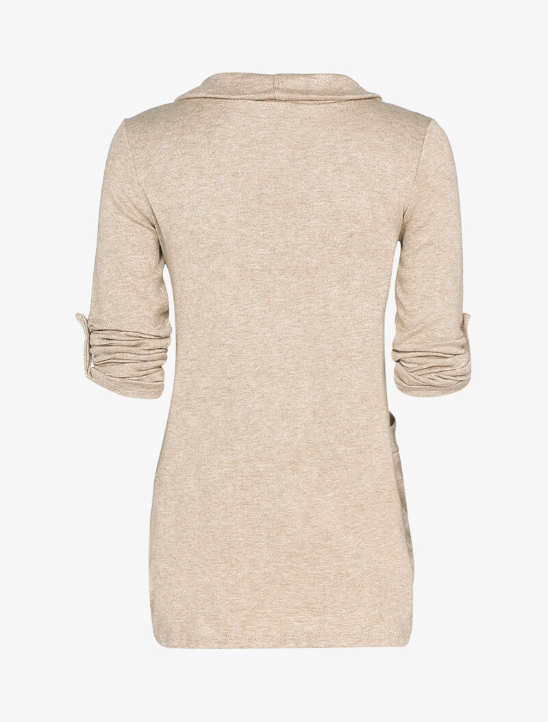 Gilet ouvert à manches rabattables - Taupe - 3