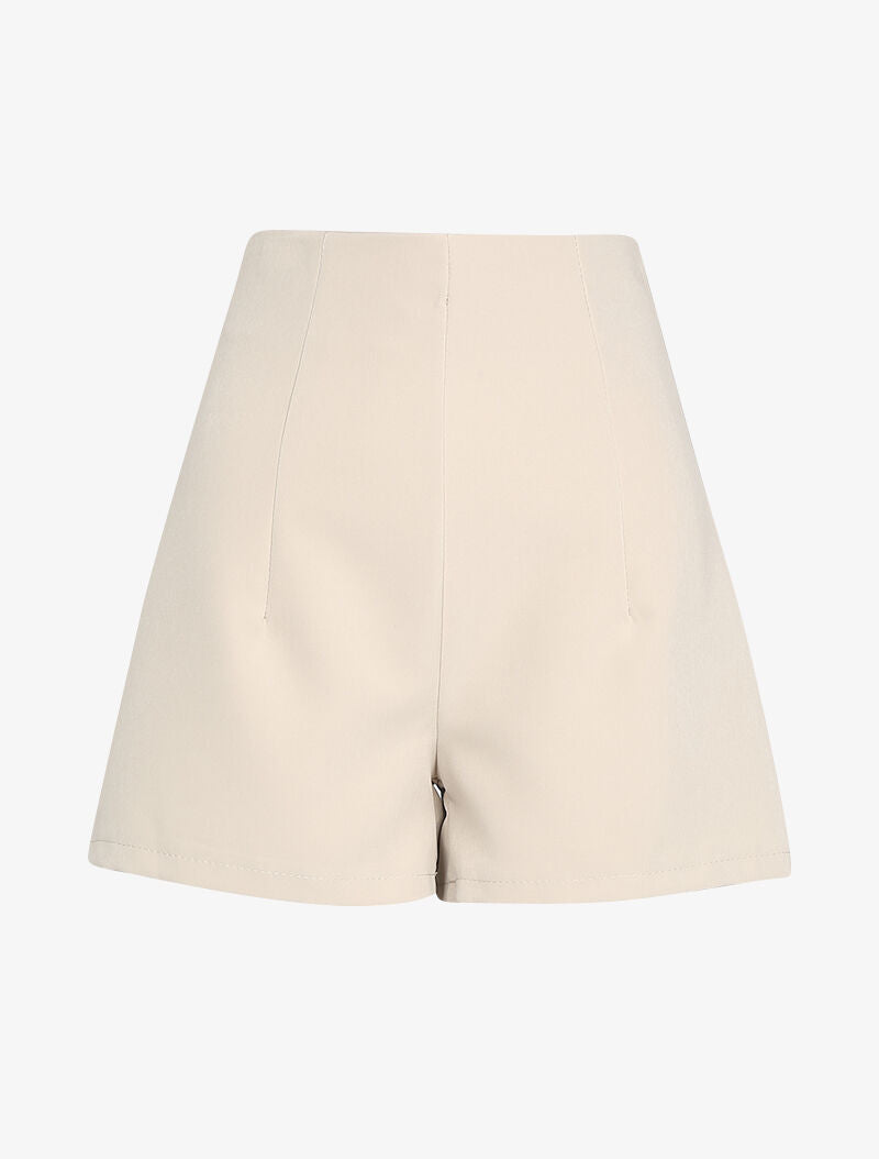 Short fluide à taille empire - Beige - 1