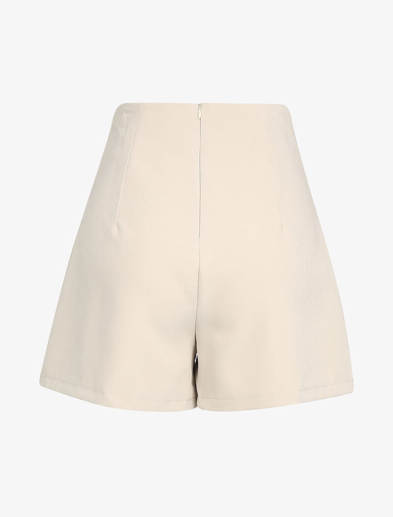 Short fluide à taille empire - Beige - 2