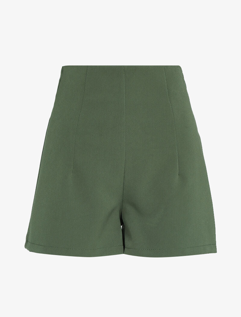 Short fluide à taille empire - Kaki - 3