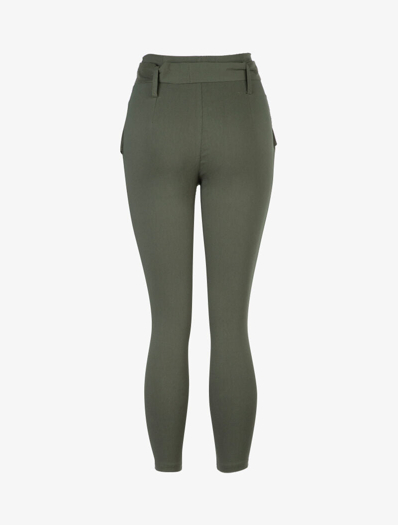 Pantalon 7/8 à taille empire - Kaki - 2