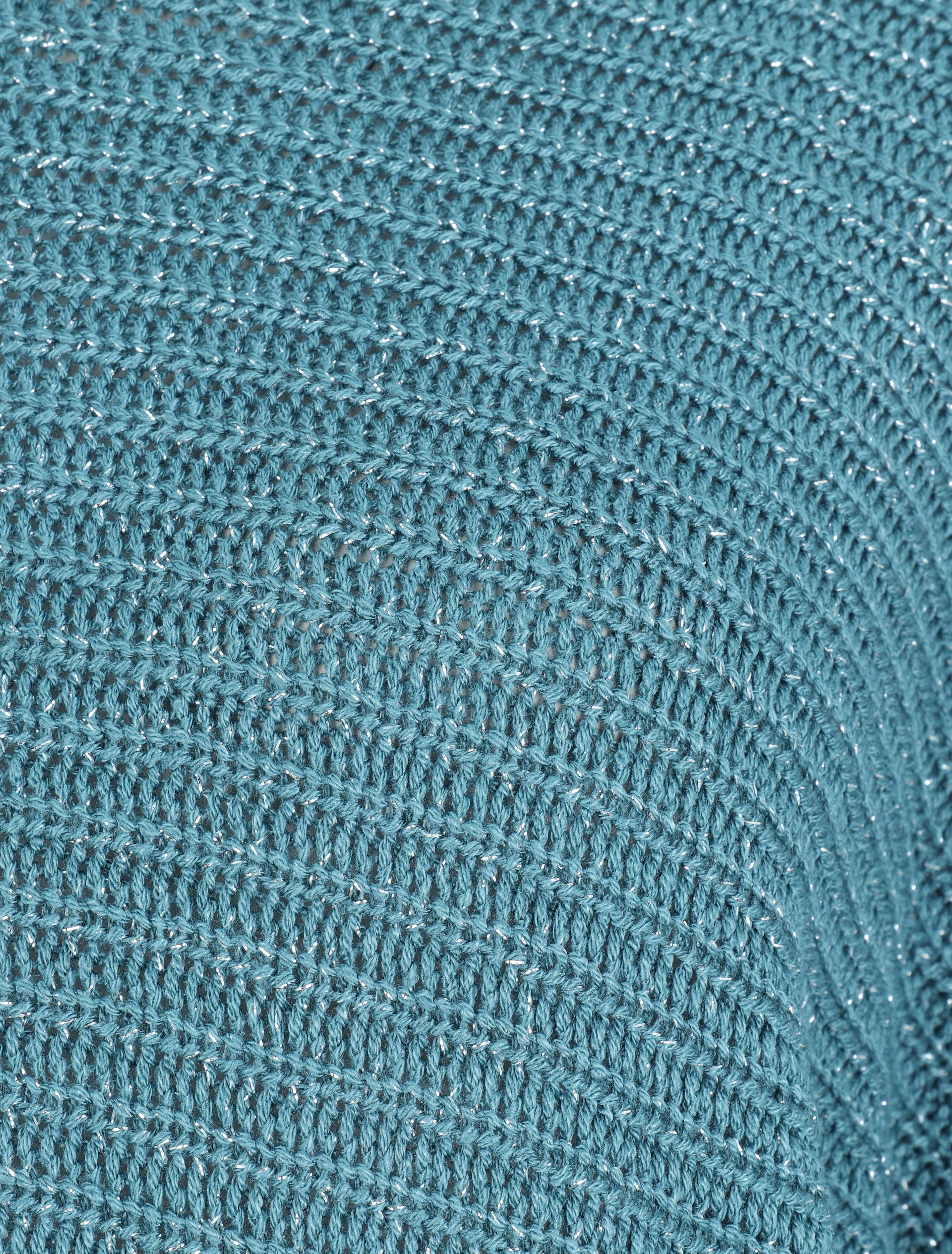Pull loose irisé à bords arrondis - Bleu charrette - 3