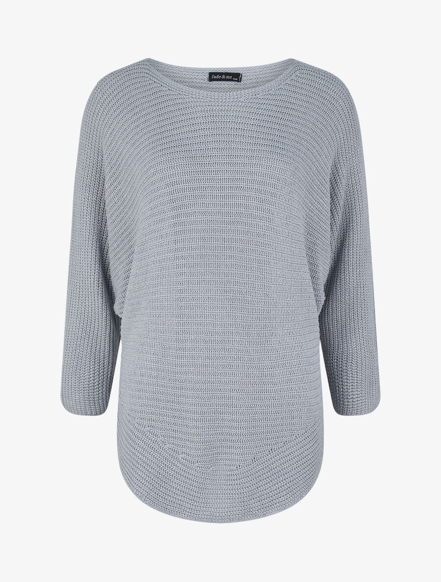 Pull loose irisé à bords arrondis - Gris clair - 4
