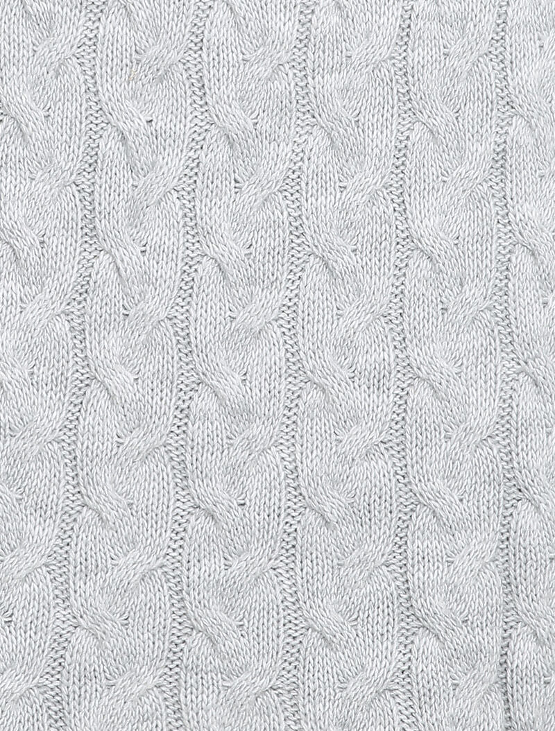 Robe pull en maille torsadée et taille côtelée - Gris chiné - 3