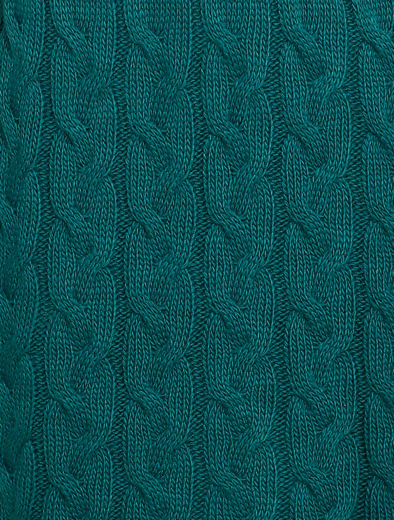 Robe pull en maille torsadée et taille côtelée - Bleu canard - 3
