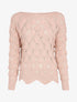 Pull oversize en maille crochet - Rose - 1