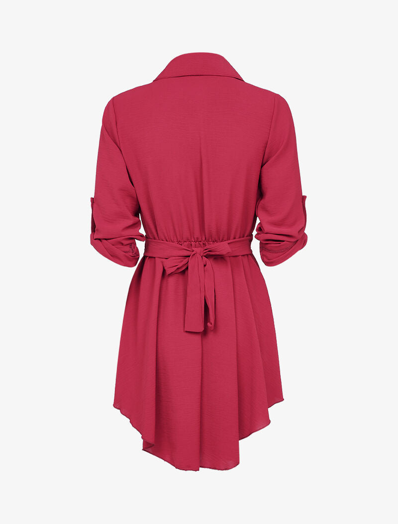 Robe patineuse à boucle dorée stylisée - Bordeaux - 2