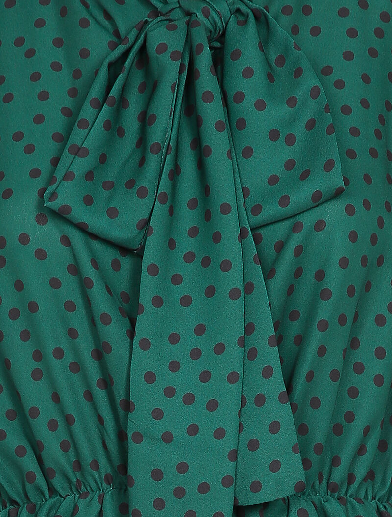 Blouse péplum à imprimé à pois - Vert - 3