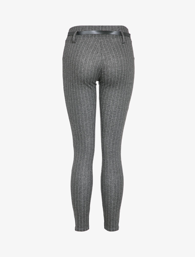 Pantalon slim à rayures - Gris foncé - 2