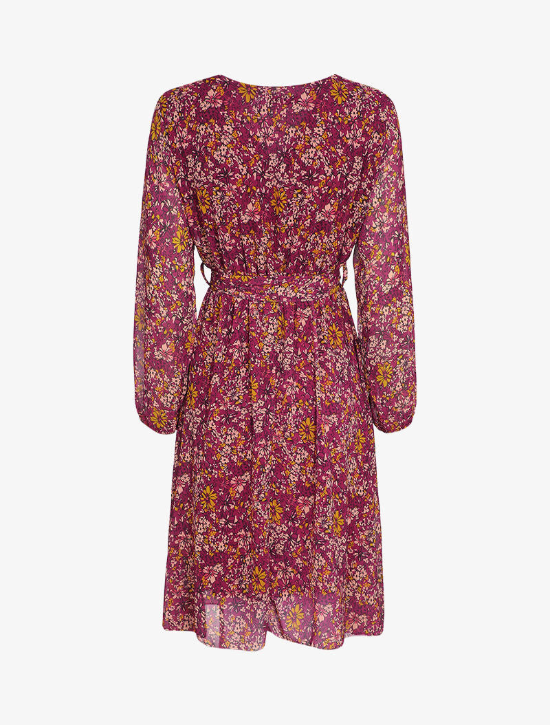 Robe patineuse à imprimé fleurs des champs - Bordeaux - 2