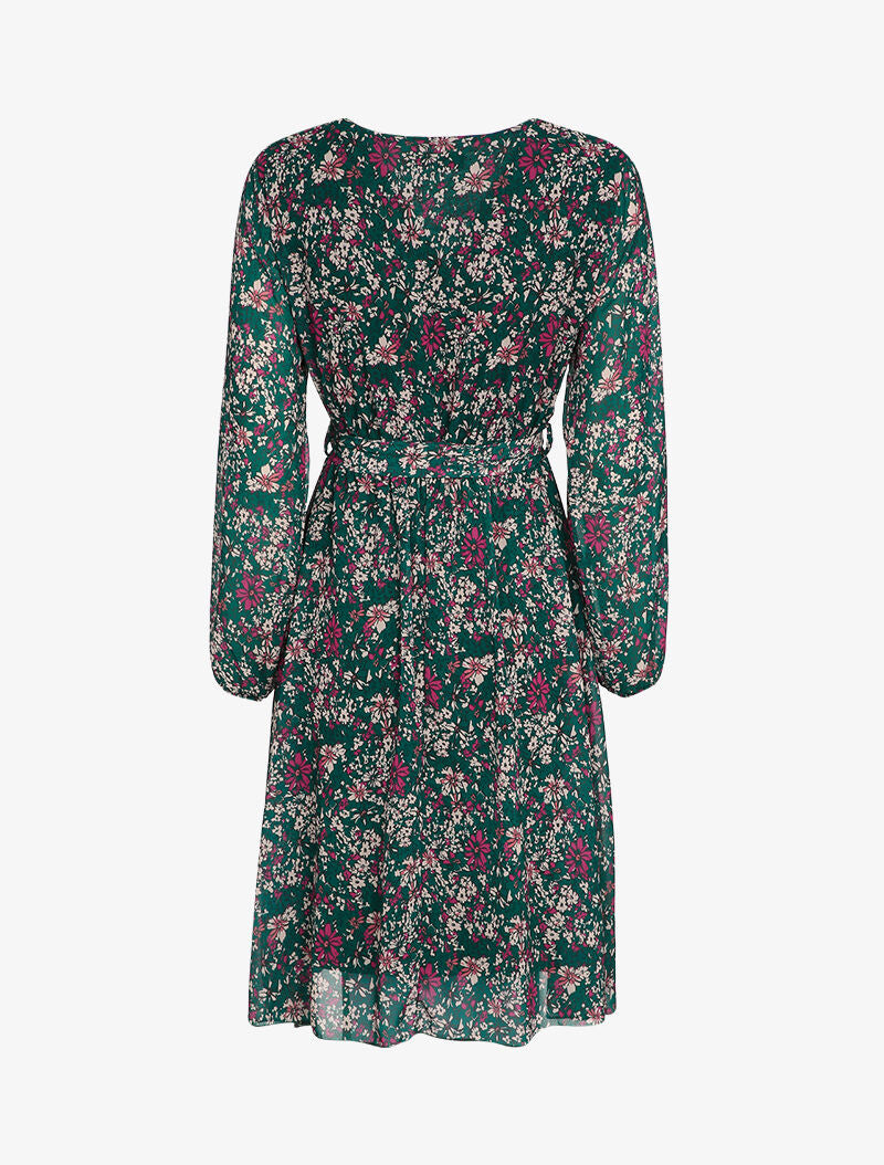 Robe patineuse à imprimé fleurs des champs - Vert émeraude - 2