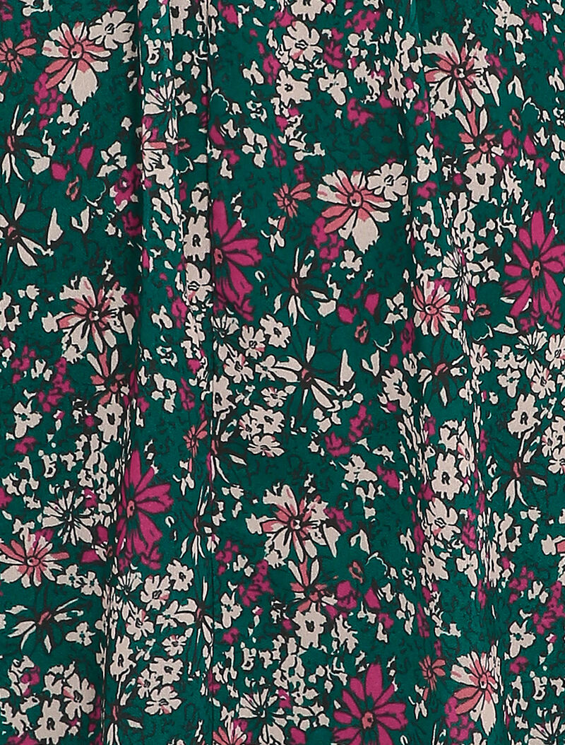 Robe patineuse à imprimé fleurs des champs - Vert émeraude - 3