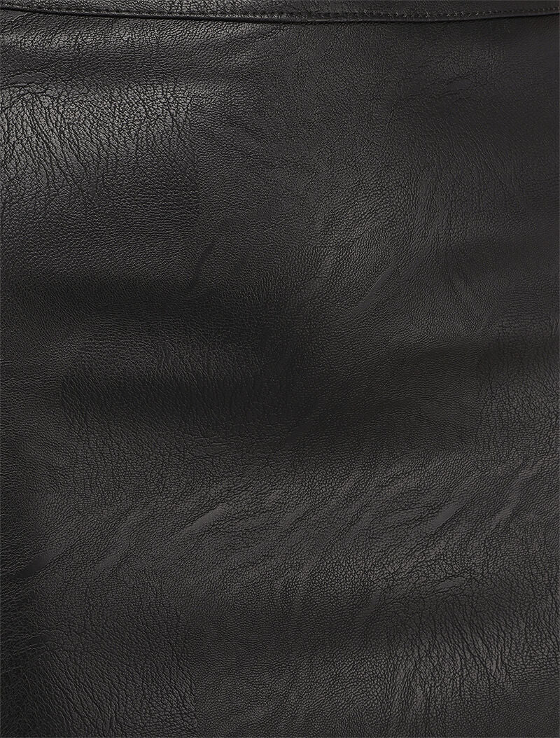 Jupe crayon en simili - Noir - 3