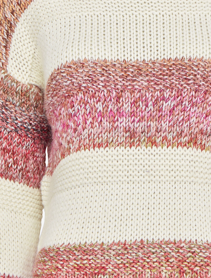 Pull en maille épaisse à rayures - Rose - 3