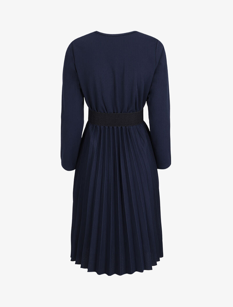 Robe longue coupe empire cache-coeur - Bleu marine - 2