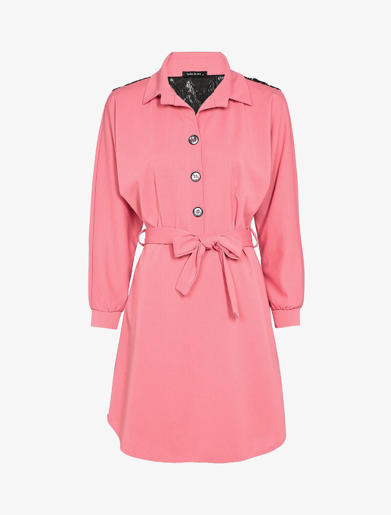 Robe patineuse à dos ajouré - Rose - 2
