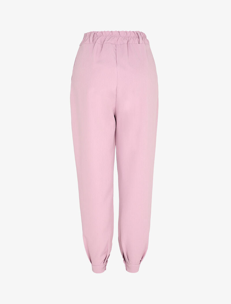Pantalon carotte à chevilles boutonnées - Rose poudré - 2