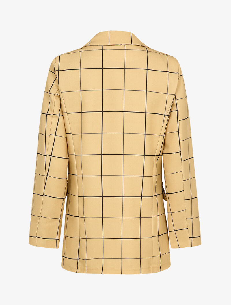 Blazer croisé à carreaux - Camel - 2