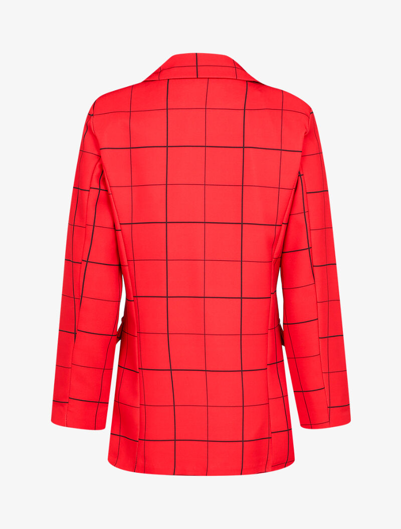 Blazer croisé à carreaux - Rouge - 2