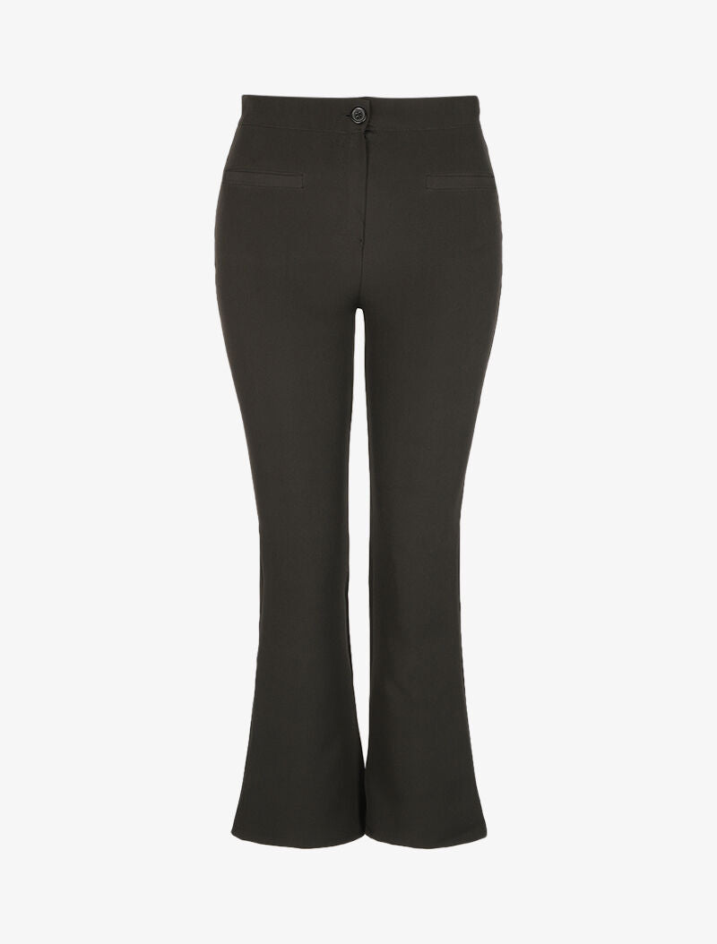 Pantalon taille standard coupe flare - Noir - 1