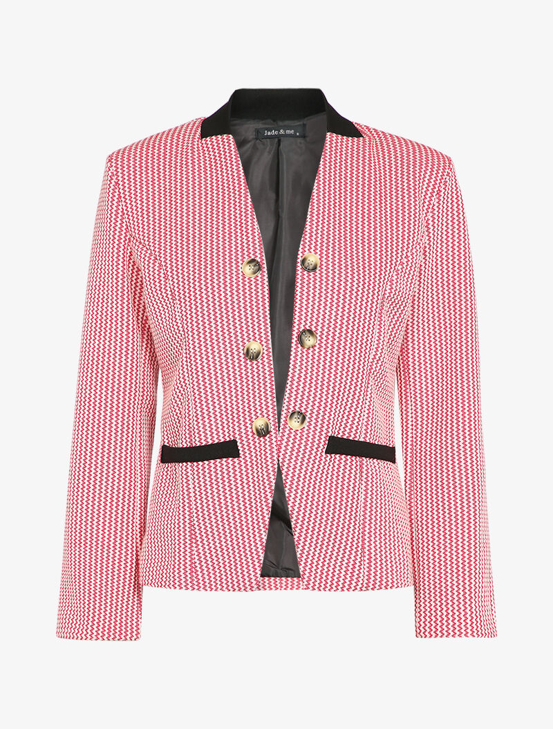 Veste en tweed - Rouge/blanc - 4
