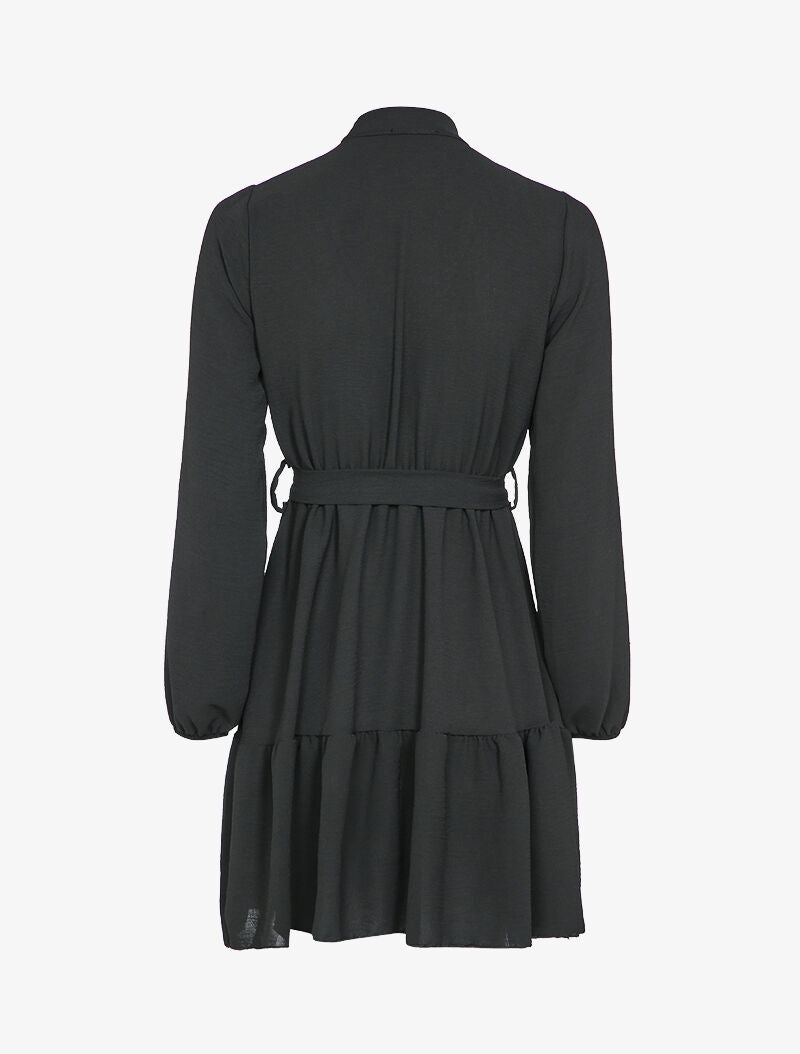 Robe patineuse à bord volanté - Noir - 2