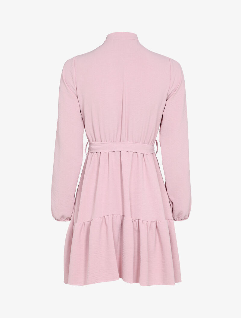 Robe patineuse à bord volanté - Rose pâle - 2