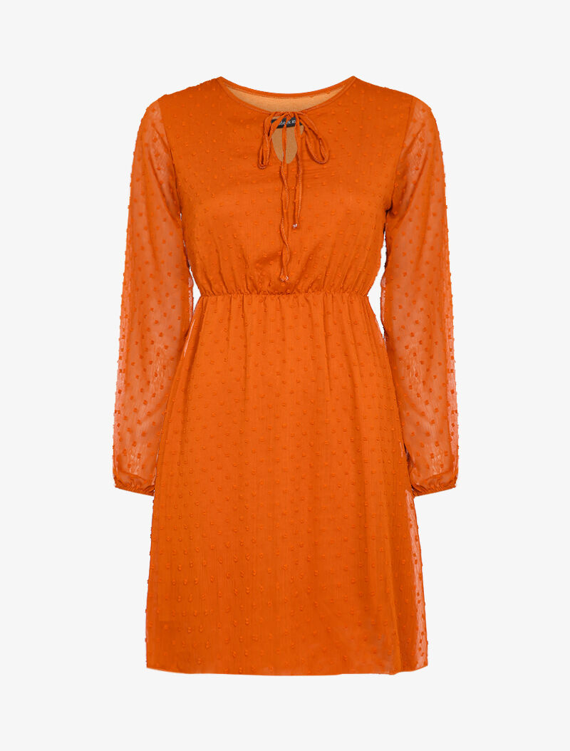 Robe patineuse en plumetis - Orange - 2