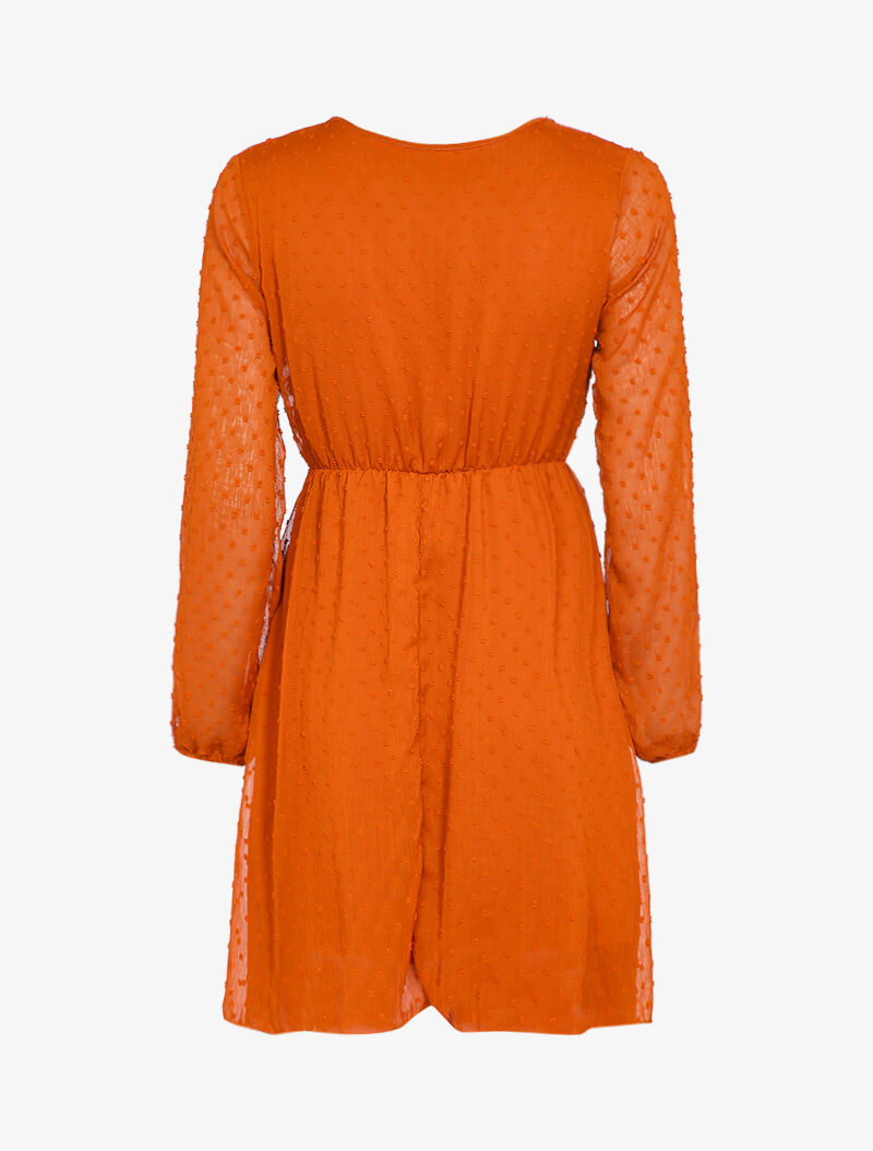 Robe patineuse en plumetis - Orange - 3