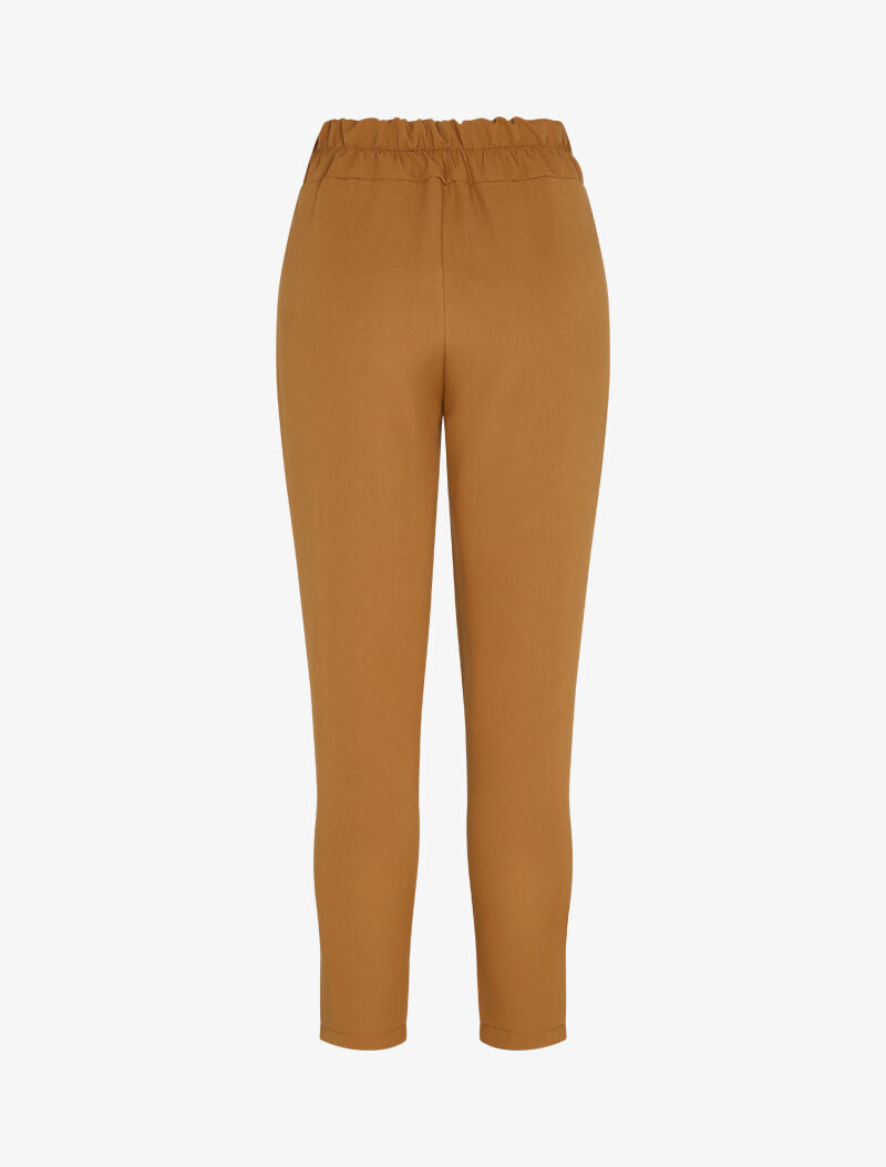 Pantalon coupe carotte à ceinture intégrée - Camel - 2