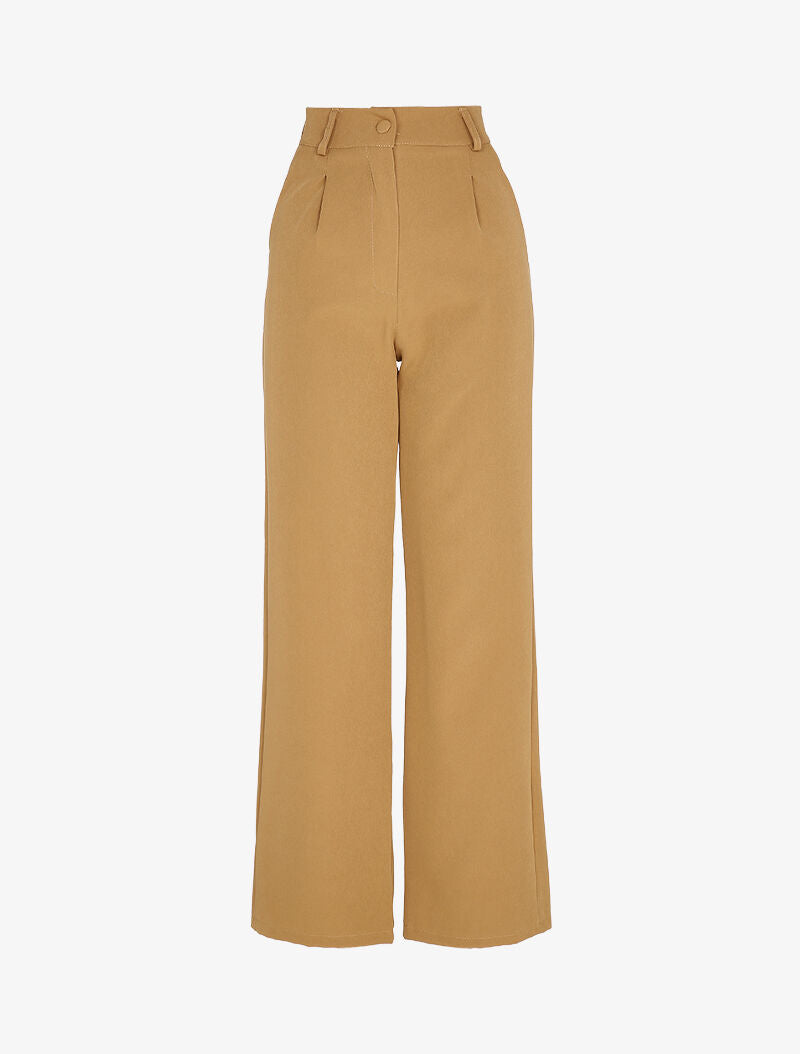 Pantalon large à pince - Camel - 3